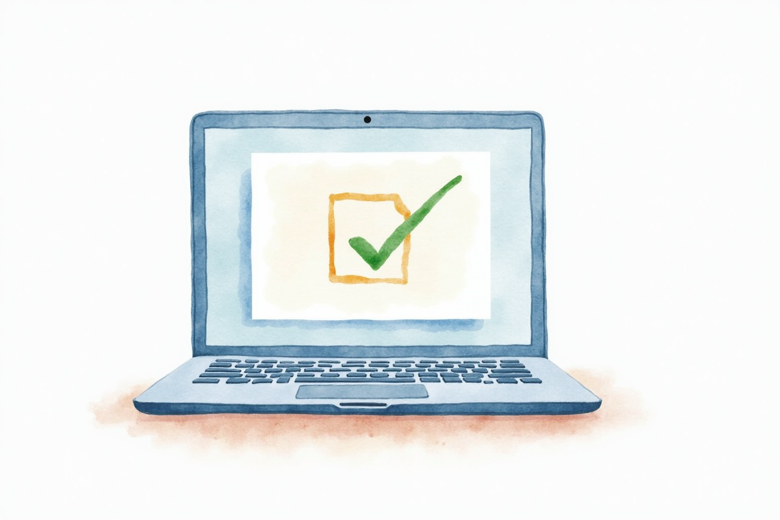 E-file submission on laptop with checkmark confirmation screen