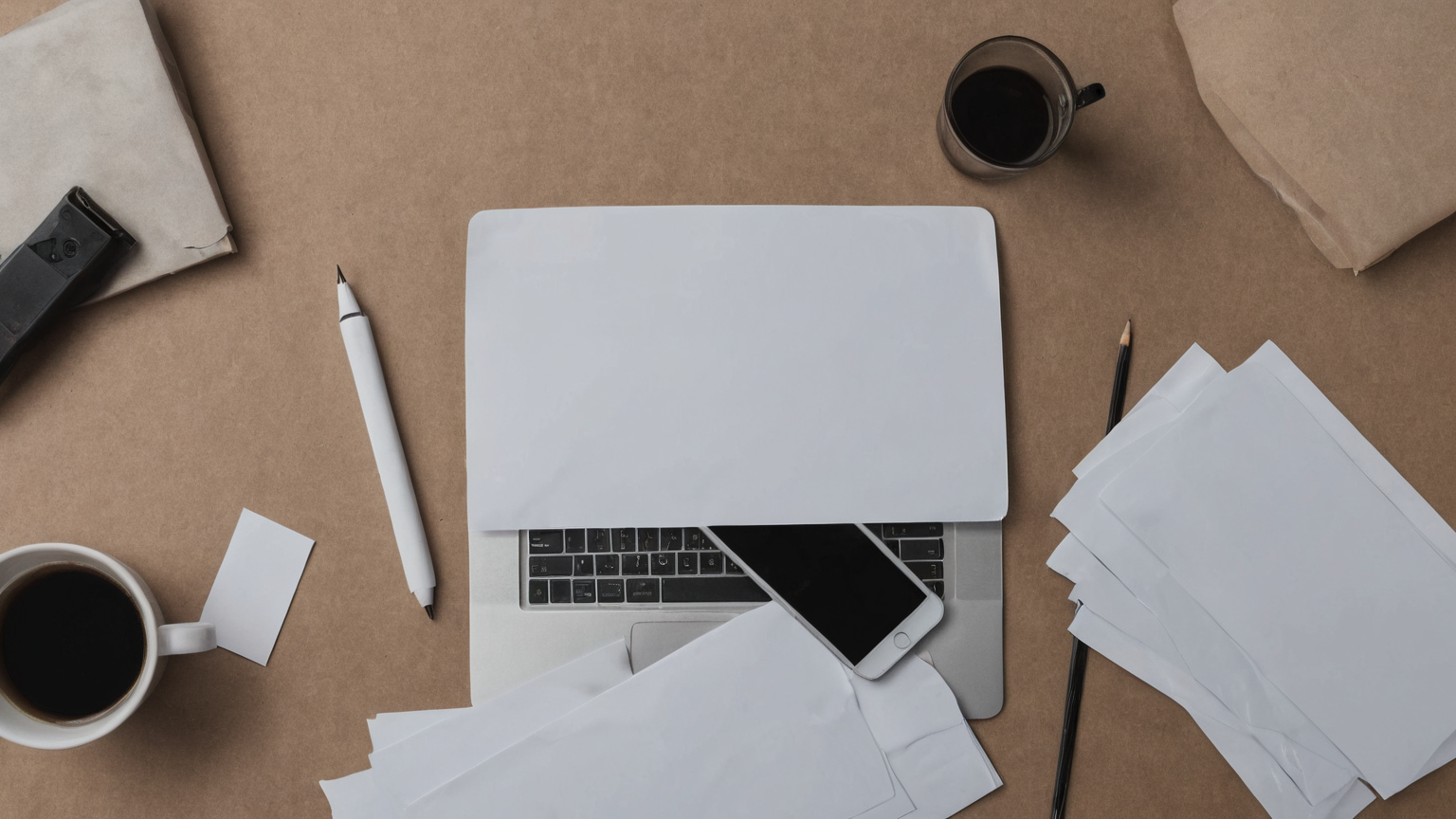Blank finance recordkeeping desk
