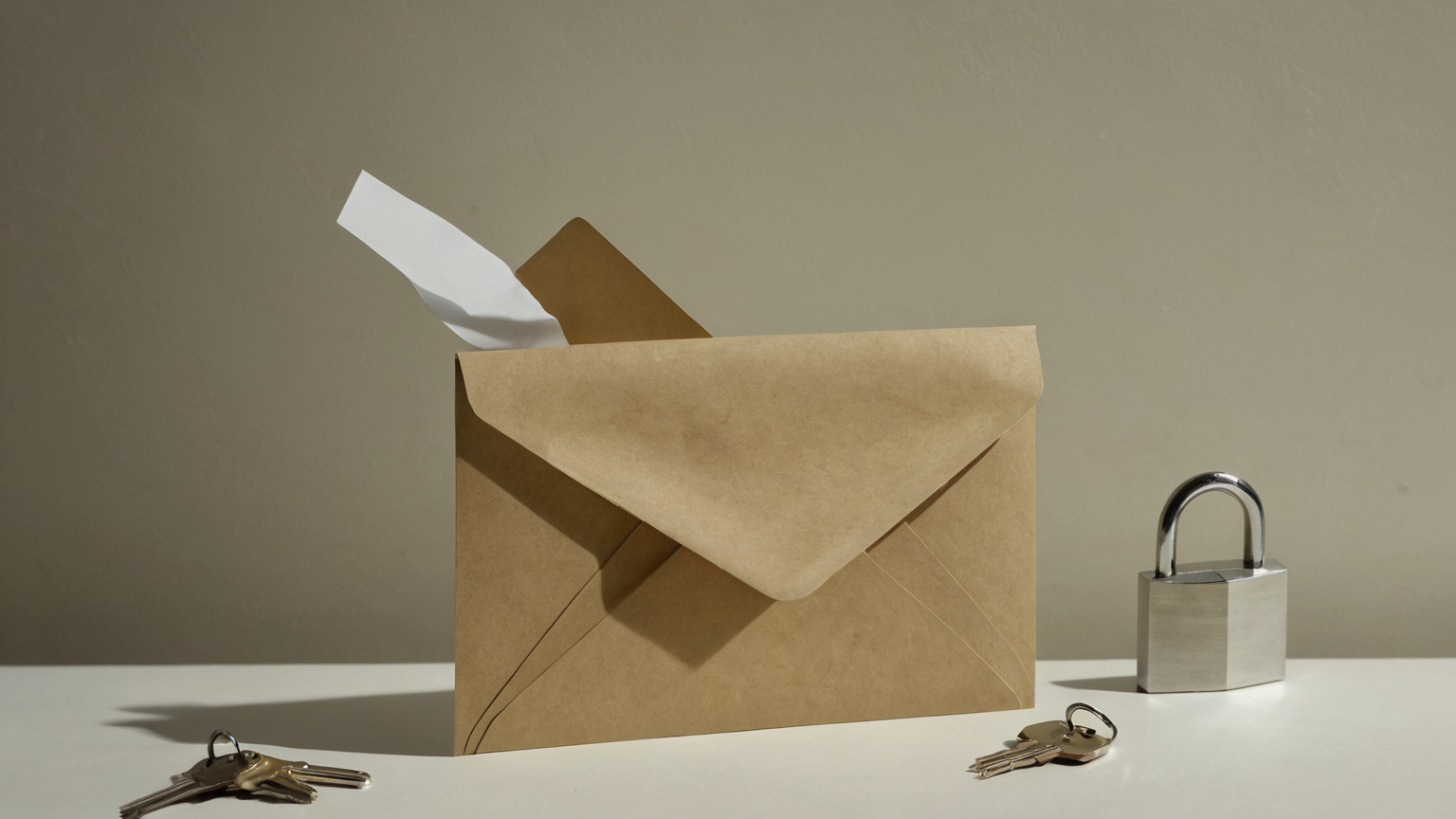 Trusted sealed folder separated from an untrusted blank envelope